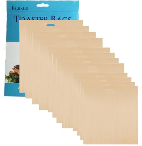 VCHOMY Confezione da 12 sacchetti per tostapane, antiaderenti, riutilizzabili, facili da pulire, per formaggio grigliato, panini, pane tostato, snack (12)