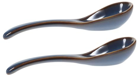 Keramik Suppenlöffel 2 Stück für Küche und Restaurant, Robust | Glatte Oberfläche, Angenehm in Hand, Geeignet für Suppe, Dessert und Alltag in Haus oder Gastronomie