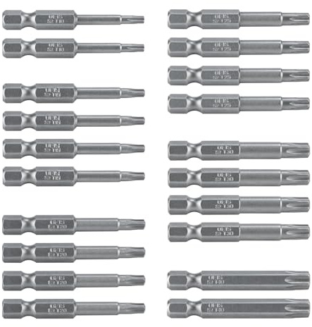 20 StückTorx Bit Lang Set, T10 T15 T20 T25 T30 T40 Torx Bitsatz, Bitset, 1/4 Zoll Sechskantschaft Schraubendreher Bit Sortiment Set(Länge: 50 mm) (Torx)