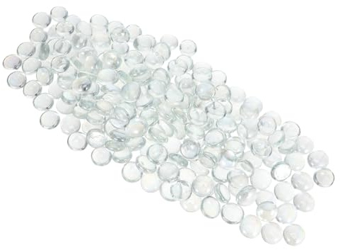 YARNOW Ciottoli di Vetro Piatti e Rotondi Trasparenti 17-19 Mm per Decorazioni Versatili, Resistenti allo Sbiadimento, per Vasi, Terrari e Artigianato, Peso 1800g