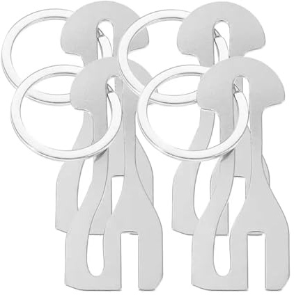 Yunmeryker Set di 4 Gettoni in Metallo per Carrelli Della Spesa, Chiavi di Sblocco con Telecomando, Attacco Staccabile, Portatile per Shopping, Regali, Borse, Stile a