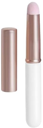 Pincel de labios de silicona con tapa, pincel corrector en ángulo, para maquillaje, suave, portátil, redondo, herramienta profesional para una aplicación precisa (blanco, 10 x 1 x 1 cm)
