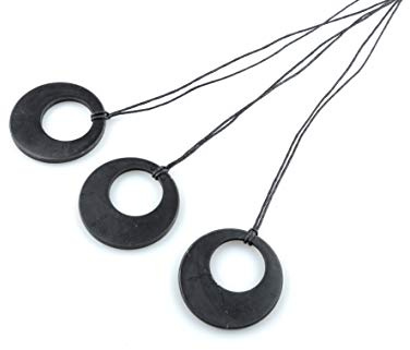 SN NATURSTEIN UG - Collana Shungite | Pietra preziosa e curativa originaria della Carelia - Protezione Radiazioni Cellulare e EMF - 3 Unità
