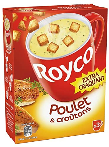 ROYCO - Minute Soup Délice De Poulet Et Croutons Au Thym Extra Craquant 600Ml - Lot De 4 - Offre Special