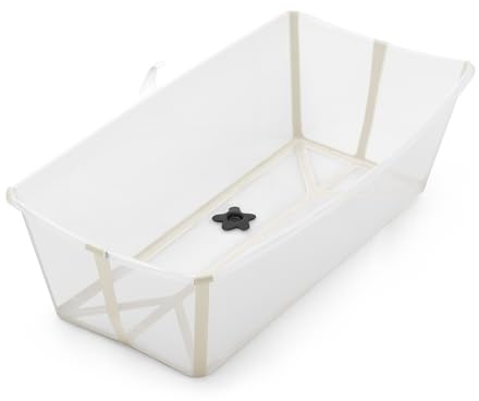 Stokke Flexi Bath X-Large, Sandy Beige faltbare Babybadewanne – leicht, langlebig und einfach zu verstauen – praktisch für zu Hause oder auf Reisen – von 0 bis 6 Jahren