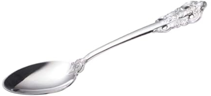 Garneck Stainless Steel Embossed Tea Spoon Classical Western Tableware Stirring Cutlery for Home Restaurant Hotel Dinnerware