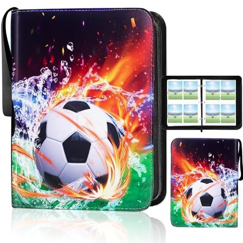 Album à collectionner, 50 Pages 400 Photo de Cartes à Collectionner de Football, Album de cartes de Football avec fermeture éclair