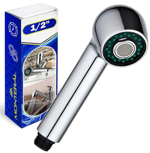 Doccetta Lavandino Cucina per Miscelatore da Cucina 1/2 in Cromato ABS con Due Posizioni di Getto o Doccia - Garanzia di 10 Anni - MONTERAL