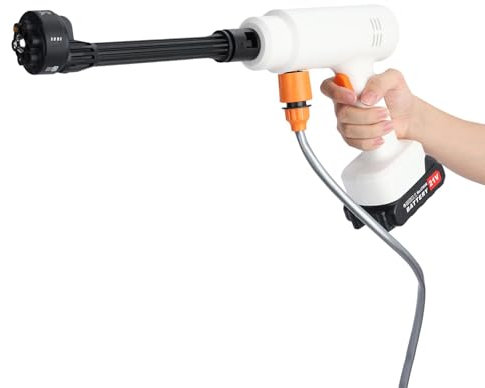 Nettoyeur Haute Pression Portable sans Fil, 580PSI Laveuse à Pression sans Fil Portable avec Batteries, buse 6 en 1 et Chargeur, pour Le Nettoyage des sols, Voiture, Murs, clôtures, Jardin