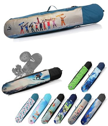 BAMBINIWELT Kinder Snowboardrucksack, Snowboardtasche, Stauraum für Helm, Schuhe & Handschuhe, Boardbag, Cordura, Schulterriemen, Tragegriff & Ablaufloch, Farbe: Modell 07, Größe: 150cm