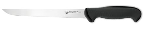 Ambrogio Sanelli, Linea Tecna Coltello filettare flessibile cm 22 NERO con Lama in Acciaio Inox NitroB e Manico Ergonomico a grip evoluto, Coltello Professionale, Made in Italy