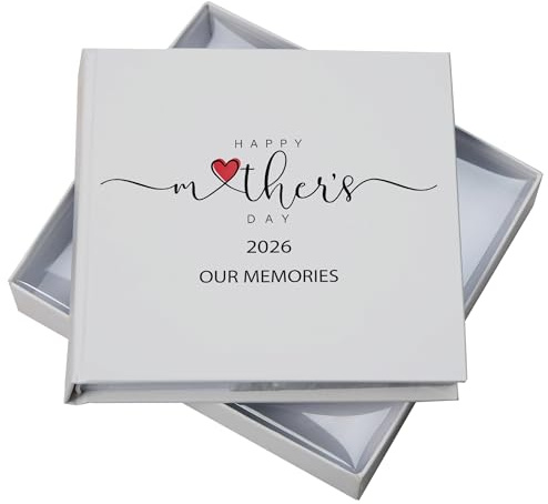 Personalised Happy Mothers Day Photo Album in Gift Box, Holds 50 6x4 Photographs, Writing Area, Keepsake Memory Book