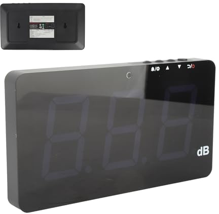 Ausla 9,6-Zoll-LCD-Digital-Schallpegelmesser mit Hintergrundbeleuchtung und Alarm, 30–130 DB Wand-Geräuschtester für Fabrik, Büro, Zuhause