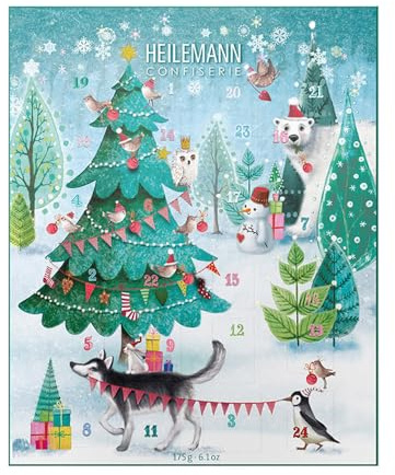 Heilemann Kinder-Adventskalender Edelvollmilch-Schokolade, 24 Figuren, 175 g, weihnachtlicher Schokoladenkalender für Kinder