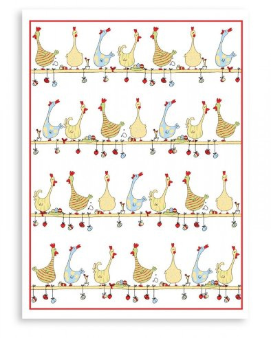 hkoumlingj Kracht Reduziert saugfähige Geschirrtücher für Ostern, Halbleinen, Hühner auf der Stange, 2er Pack, 50x70 cm