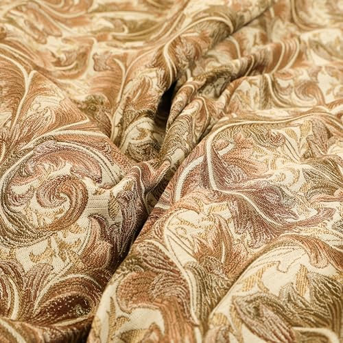Redbrick Mill Fabrics Chenille-Polstervorhangstoffe mit durchgehendem Blumenmuster in Braun-Bronze (Meterware)