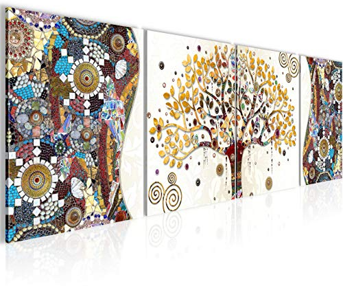 Runa Art Quadri Multipanello Gustav Klimt Albero Della Vita Murali Soggiorno XXL Colorato Moderni 004646a