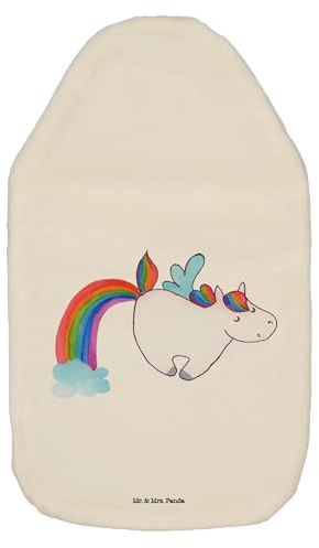 Mr. & Mrs. Panda Wärmflasche Einhorn Fliegendes Pferd - Geschenk, Wärmflaschenbezug, Spielen, Wärmflasche mit Bezug, Unicorn, Bettflasche, Einhörner,