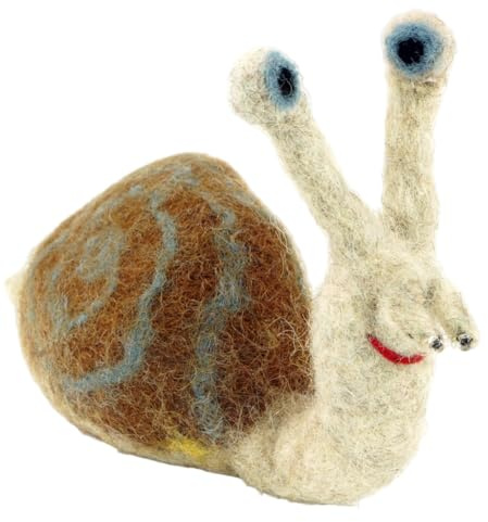 Filz Eierwärmer, handgemachte Filzdekoration, Tier, Schnecke | 100 % Wolle, niedliche Tischdekoration, wasser- und schmutzabweisend, handgefilzt, ideal für Kinder