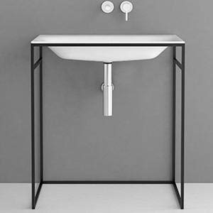 Bette Lux Shape Einbau-Waschtisch für Waschtisch-Gestell, ohne Hahnloch, A171 800 x 495 mm, Farbe: Weiß - A171-000