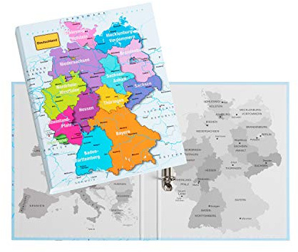 Pagna Ringbuchset Deutschland, Ringbuch mit 2-Ring-Mechanik, inklusive abheftbarem Taschenlocher, mit trendigem Turnbeutel, perfekt für die Schule, Studium oder Homeoffice