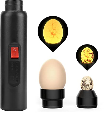 Brutkasten Hühner, Schierlampe für Hühnereier, Ei Candler Zucht Ei Fruchtbarkeitsprüfer, Hochintensives Kühles LED Licht Dual Power Egg Candler Tester Eier Inkubatorlampe