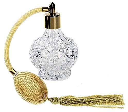Botella De Perfume Vacía Perfume Recargable Frascos Para Perfume 80Ml Claro Vintage Vacío Vidrio De Cristal Recargador Botella De Perfume Bulbo Del Atomizador Con Borlas Para La Decoración De La Boda