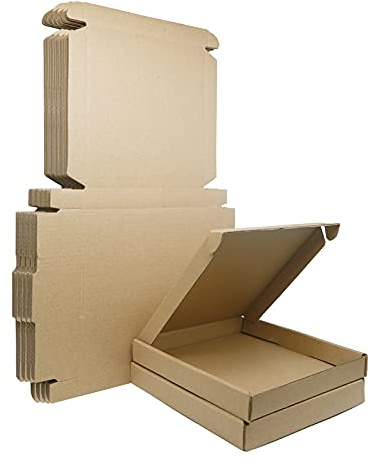 Corrugated Cardboard Shipping Boxes, 15x15x2cm Royal Mail Large Letter PIP Postal Boxes, Packaging Mailing Boxes for Business, Posting, Storing or Gift(Pack of 25)