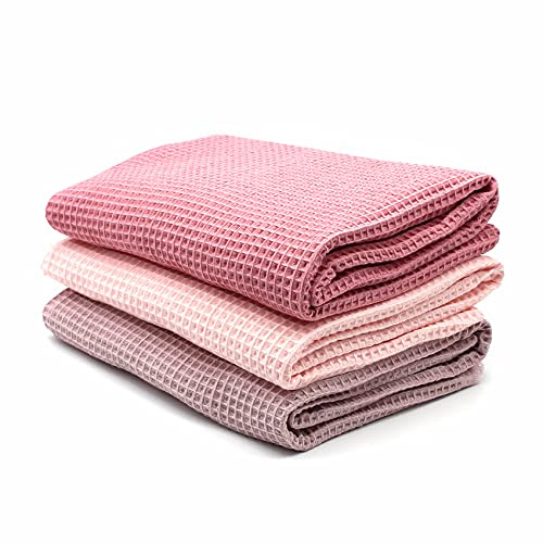 VmG-Store 3 x våffelpiké-set vardera, 0,5 m x 1,5 m, våffeltyg, 100 % bomullstyg, Tex Standard 100 (Set06, set om 3)