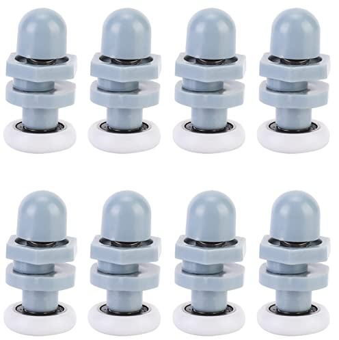 Duschkabine Rollen, Duschkabinen Ersatzteile Laufrollen, 8 Stück Langlebige Kunststoff Schieberollen Schienen Türrad Badezimmer Glastür, für Glasschiebetüren, Fenster und(20 mm / 0,79 Zoll)