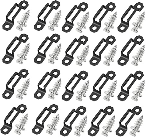 UtySty 20 Pack Furniture Panel Connector Bracket Invisible Slide-on Screw Hook Hidden Channel Mount Connection for Cupboard Combination Cabinet Wardrobe Assembly Display Shelf Bookshelf DIY
