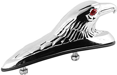 Motorrad Zubehör Chrome Adler - Universal Kotflügel Schutzblech Dekor mit Schreiender Adler Ornament, Kühlerfigur für Chopper