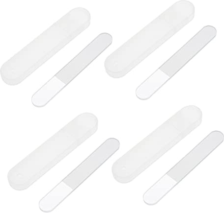 Beavorty Limas de Uñas de Nano Vidrio 4 Sets para Manicura Profesional, Pulidora y Removedora de Irregularidades, Aptas para Uso en Salón y Cuidado Personal