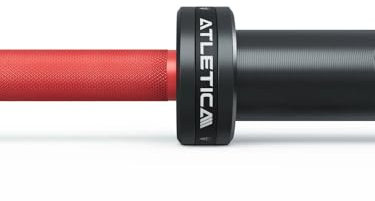 ATLETICA Gamma Langhantel | Powerlifter Titan | Forciere Deine Leistung im Powerlifting | 20kg | IPF- & IWF-Markierungen | Chrome/Sportscar Red | 1200kg Belastbarkeit Farbe Sportscar Red