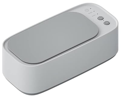 Ultrasonic Jewelry Cleaner High Capacity Cleaning Eyeglasses Machine Low Noise Ultrasonic Machine for Jewelry,Ring,Necklace, Silver, Watches (Grey)