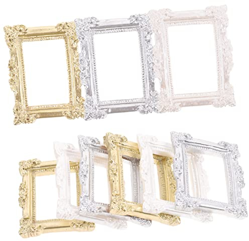 GOOHOCHY 9stücke Teiliges Vintage Mini Bilderrahmen Aus Resin Antike Fotohalter Für Kreative -dekoration Kompakte Miniatur-rahmen Für Kleine Fotos Und Mikro-fotografie