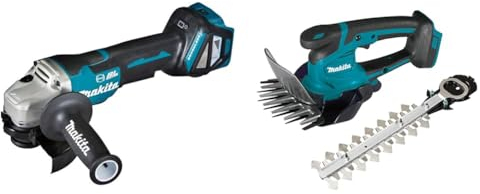 Makita DGA517Z Akku-Winkelschleifer 18 V mit Paddleschalter (ohne Akku, ohne Ladegerät), Bunt & DUM604ZX Akku-Grasschere 18V (ohne Akku, ohne Ladegerät)