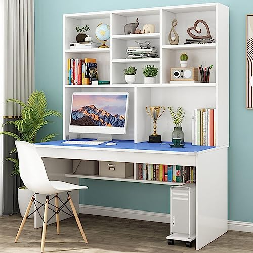 Schreibtisch,Computertisch mit Bücherregal für kleine Räume, Holzschreibtisch/Arbeitsplatz für Teenager, Studenten, Arbeitstisch, Home-Office-Schreibtisch, Computertisch mit Aufsatz (99,1 cm