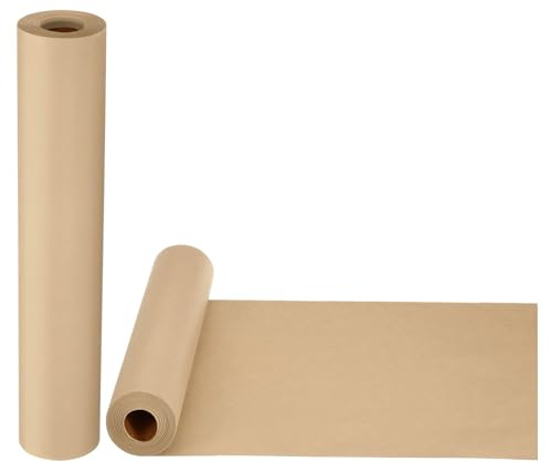PATIKIL 2 Rolle Zeichenpapierrolle 38cm x 20m Zeichenpapier 80 g/m² Papierrolle Kraftpapier Malpapier Skizzenpapier Bastelpapier für Staffelei Malen Handwerk Geschenkverpackung Braun