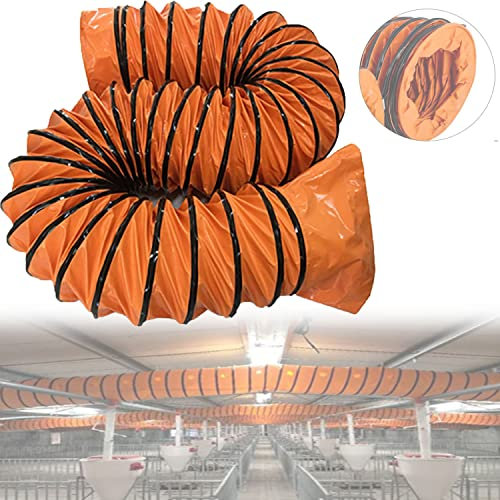 LZDOYY Lufttransportschlauch Warmluftschlauch PVC Lüfterschlauch Absaugung Luftschlauch Ventilator Gebläseschlauch Orange Passend für Bauventilator,5M-30CM