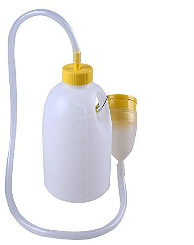 1700 ml Reise-Urinalflasche für Männer im Bett, Nachtdrainagebehälter, Urinsamml0 ml Reise-Urinalflasche für Männer im Bett, Nachtdrainagebehälter, Urinsammler mit Schlauch für Männer (gelb)