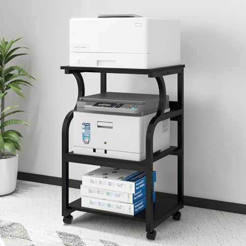 PUNCIA 50x40x73cm Large Printer Stand, Storage Unit with Adjustable Shelf