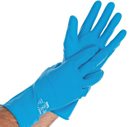 20 Stück Chemikalienschutzhandschuhe Smooth Blue | Latex, blau, 10/XL, L: 30cm, Karton, Schutzhandschuhe, Schutzhandschuhe, Chemie-Handschuhe