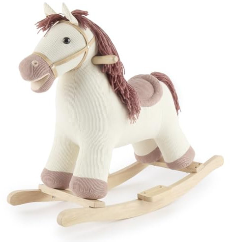 Bieco Plüsch Schaukeltier Pferd Ginger 68cm | Kinder Schaukelstuhl | Baby Schaukel | Schaukel Kleinkind | Schaukeltier Baby | Baby Schaukelwippe ab 9 Monate | Schaukelpferd Holz Spielzeug ab 9M