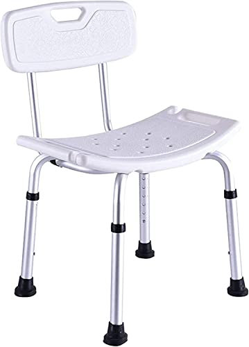 Sedia da doccia con schienale e altezza regolabile per anziani e disabili, sedile per vasca da bagno con sgabello panca