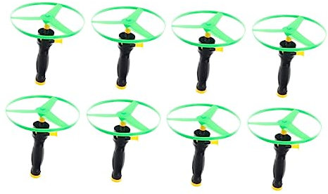 WESIEVYA 8 Piezas Juguetes De De Platillos Voladores Cuerda para Tirar Divertidos Discos Voladores Juguetes Aire y Exteriores