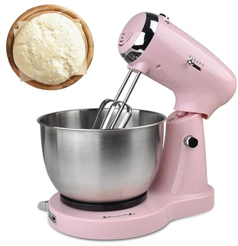 Robot da Cucina per Cottura con Ciotola, Robot da Cucina Elettrico da 350 W, 5 velocità Regolabili, Impastatrice di Grande capacità da 3,2 Litri, con Gancio Impastatore+Gancio Impastatore, per Scuole
