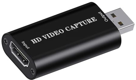 Scheda Acquisizione Video Scheda Bideo Hdmi usb, Video Game Capture Card HD 1080P per OBS Registrazione da HDMI, Tramite videocamera DSLR, per giochi, streaming, videoconferenza