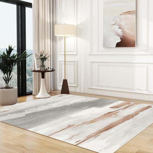 YOUNTHYE Large Rugs for Living Room, 160 x 230 cm Area Rugs Washable Low Pile Floor Carpet Non-Slip Backing Rug for Office Kitchen Bedroom Dining Room