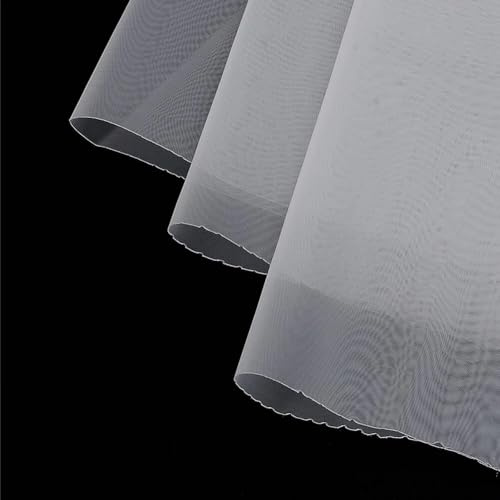 AHANDMAKER 5.5 Yards Silk Screen Printing Mesh Fabric 40 Inch Width Nylon High Tension Mesh Making for Draw Filter Cloth T-Shirt Screen Printing Machine Fabirc, White